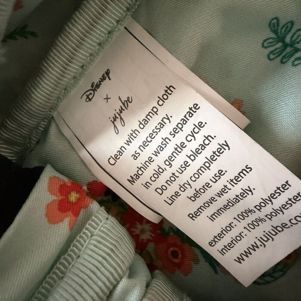 Disney X Jujube Black Floral Mickey Mouse Backpack Missing Pulls -See Photos - Picture 12 of 15
